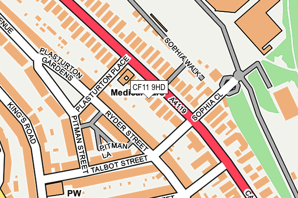 CF11 9HD map - OS OpenMap – Local (Ordnance Survey)