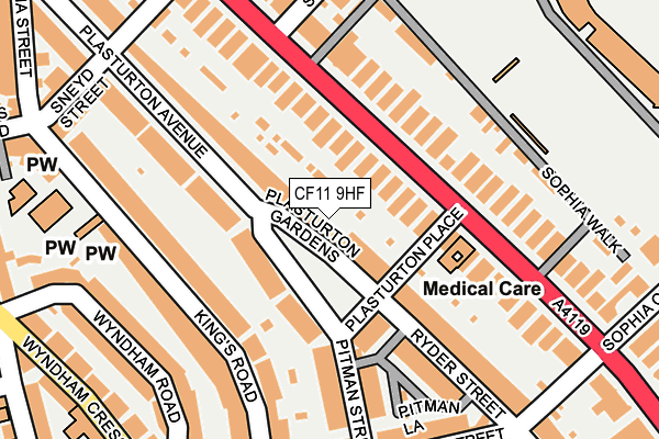 CF11 9HF map - OS OpenMap – Local (Ordnance Survey)