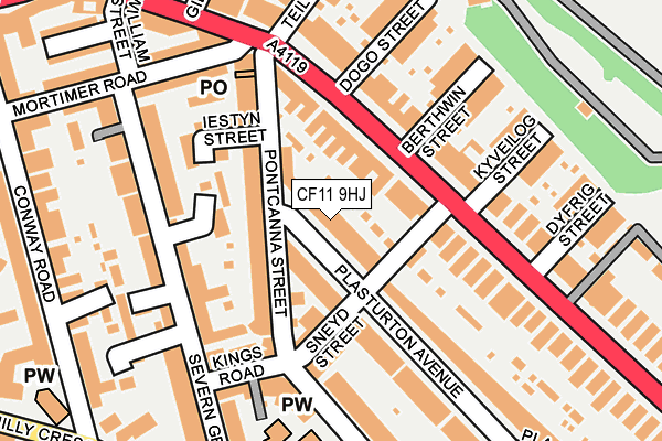 CF11 9HJ map - OS OpenMap – Local (Ordnance Survey)