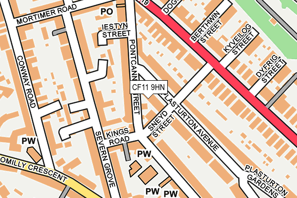 CF11 9HN map - OS OpenMap – Local (Ordnance Survey)