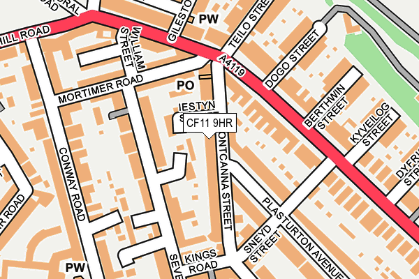 CF11 9HR map - OS OpenMap – Local (Ordnance Survey)