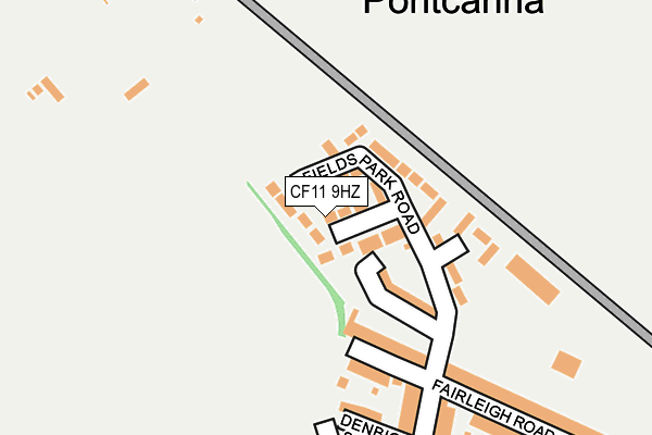 CF11 9HZ map - OS OpenMap – Local (Ordnance Survey)