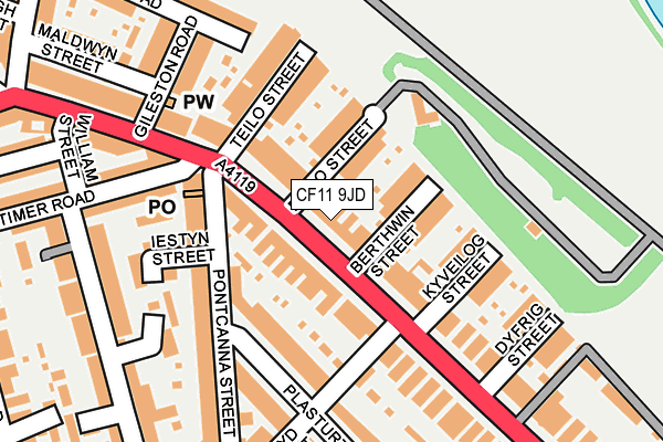 CF11 9JD map - OS OpenMap – Local (Ordnance Survey)
