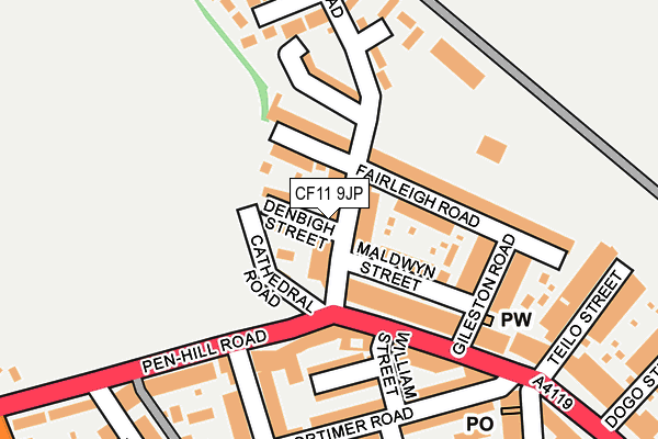 CF11 9JP map - OS OpenMap – Local (Ordnance Survey)