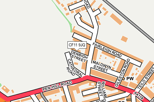 CF11 9JQ map - OS OpenMap – Local (Ordnance Survey)