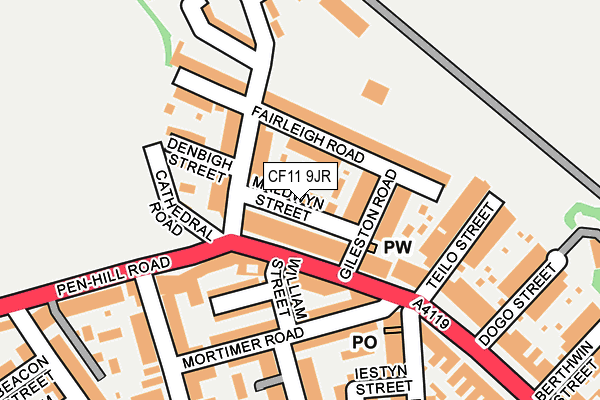 CF11 9JR map - OS OpenMap – Local (Ordnance Survey)