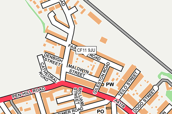 CF11 9JU map - OS OpenMap – Local (Ordnance Survey)