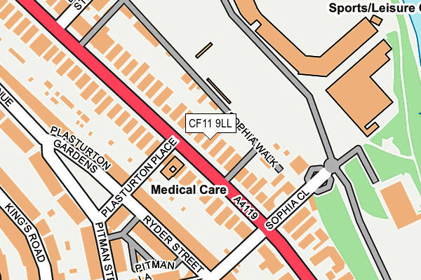 CF11 9LL map - OS OpenMap – Local (Ordnance Survey)