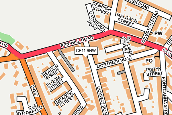 CF11 9NW map - OS OpenMap – Local (Ordnance Survey)