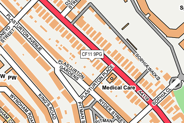 CF11 9PG map - OS OpenMap – Local (Ordnance Survey)