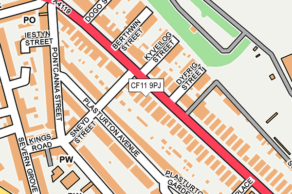CF11 9PJ map - OS OpenMap – Local (Ordnance Survey)