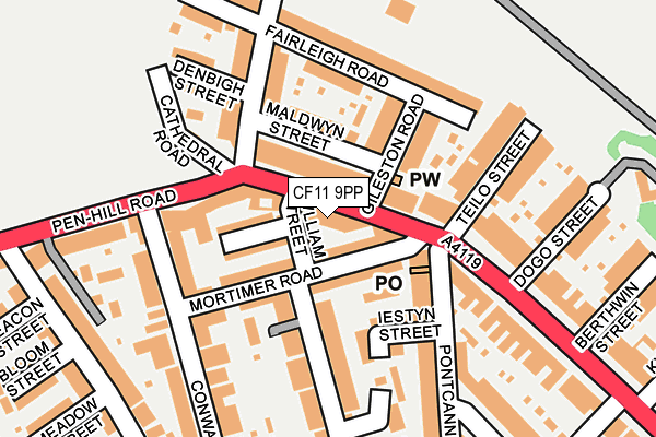 CF11 9PP map - OS OpenMap – Local (Ordnance Survey)