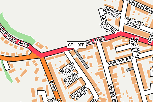 CF11 9PR map - OS OpenMap – Local (Ordnance Survey)