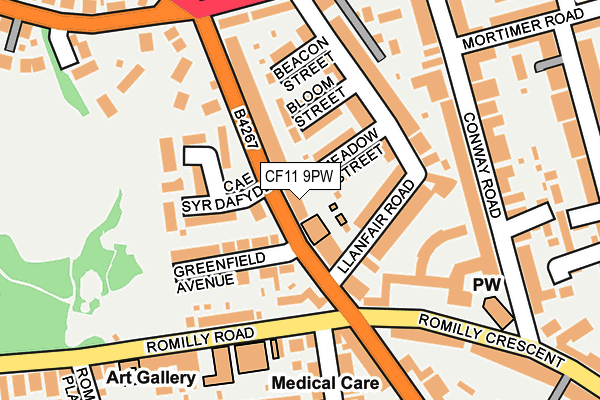 CF11 9PW map - OS OpenMap – Local (Ordnance Survey)