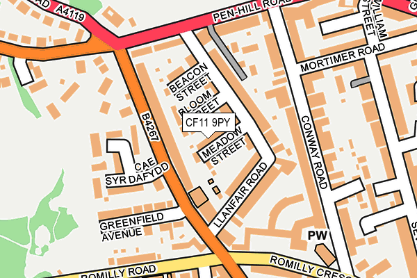 CF11 9PY map - OS OpenMap – Local (Ordnance Survey)