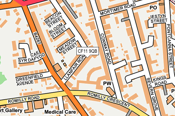 CF11 9QB map - OS OpenMap – Local (Ordnance Survey)