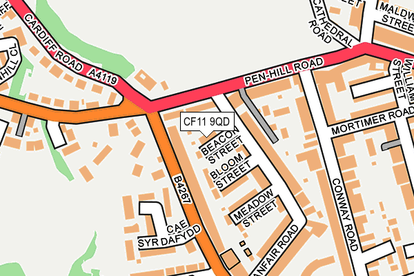 CF11 9QD map - OS OpenMap – Local (Ordnance Survey)