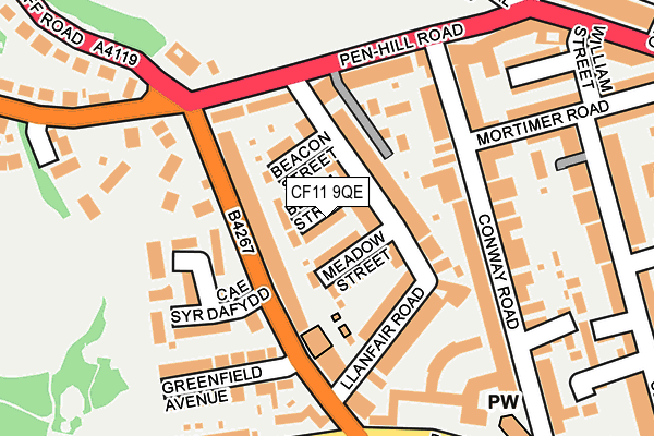 CF11 9QE map - OS OpenMap – Local (Ordnance Survey)