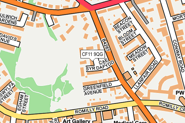 CF11 9QG map - OS OpenMap – Local (Ordnance Survey)