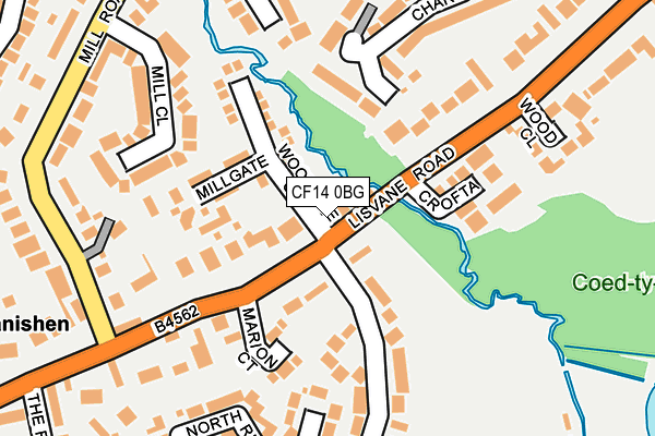 CF14 0BG map - OS OpenMap – Local (Ordnance Survey)