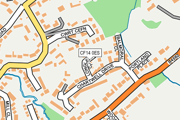 CF14 0ES map - OS OpenMap – Local (Ordnance Survey)