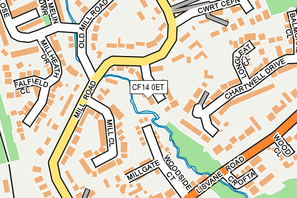 CF14 0ET map - OS OpenMap – Local (Ordnance Survey)