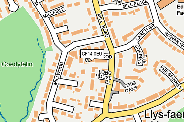 CF14 0EU map - OS OpenMap – Local (Ordnance Survey)