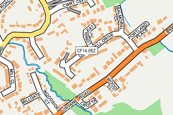 CF14 0EZ map - OS OpenMap – Local (Ordnance Survey)