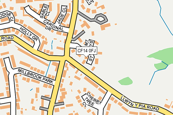 CF14 0FJ map - OS OpenMap – Local (Ordnance Survey)