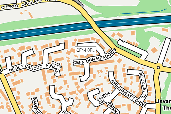 CF14 0FL map - OS OpenMap – Local (Ordnance Survey)