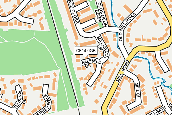 CF14 0GB map - OS OpenMap – Local (Ordnance Survey)