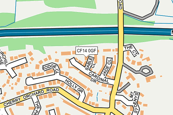 CF14 0GF map - OS OpenMap – Local (Ordnance Survey)