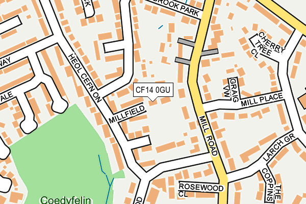 CF14 0GU map - OS OpenMap – Local (Ordnance Survey)