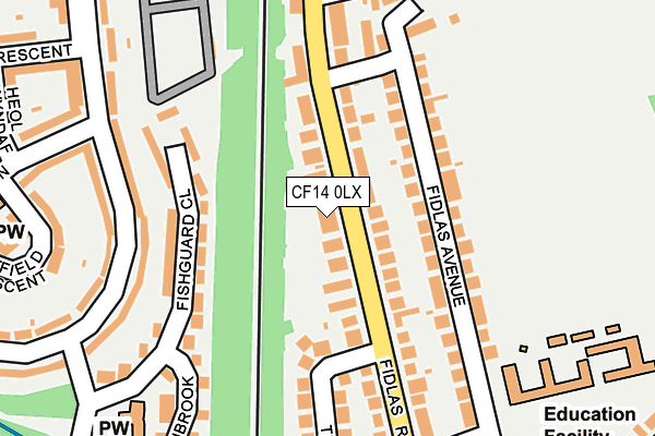 CF14 0LX map - OS OpenMap – Local (Ordnance Survey)