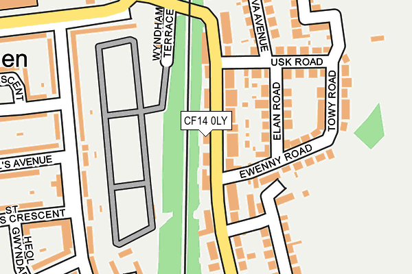 CF14 0LY map - OS OpenMap – Local (Ordnance Survey)