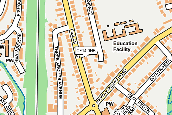 CF14 0NB map - OS OpenMap – Local (Ordnance Survey)