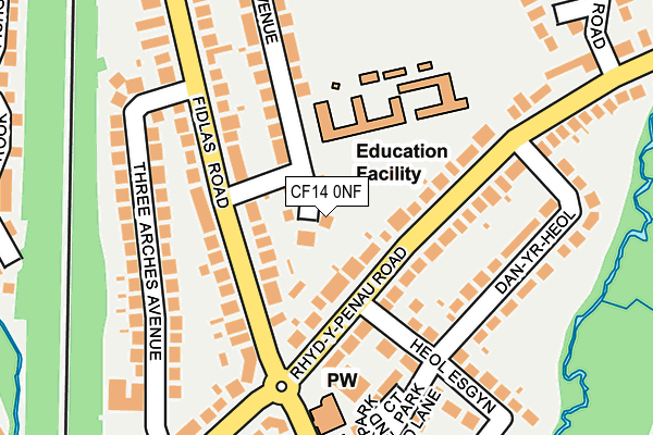 CF14 0NF map - OS OpenMap – Local (Ordnance Survey)