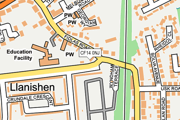 CF14 0NJ map - OS OpenMap – Local (Ordnance Survey)