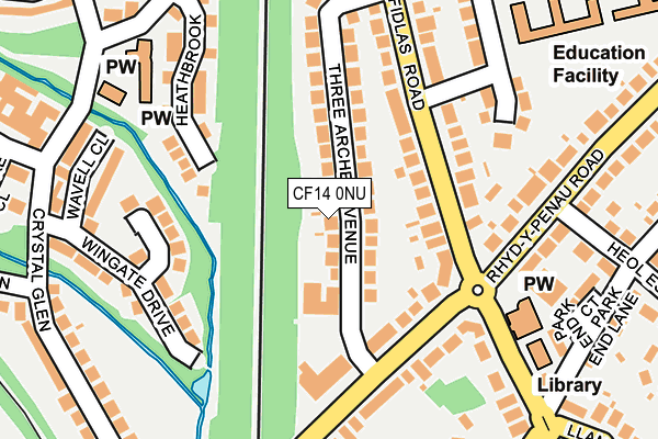 CF14 0NU map - OS OpenMap – Local (Ordnance Survey)