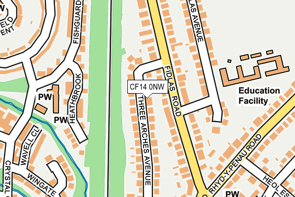 CF14 0NW map - OS OpenMap – Local (Ordnance Survey)