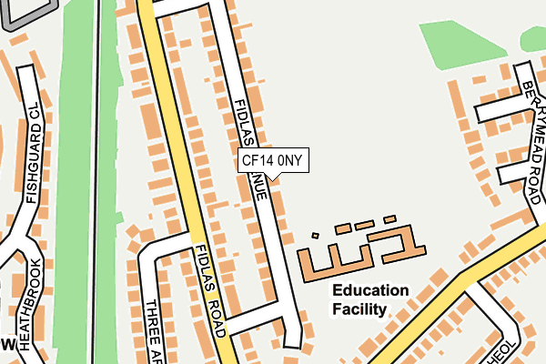 CF14 0NY map - OS OpenMap – Local (Ordnance Survey)