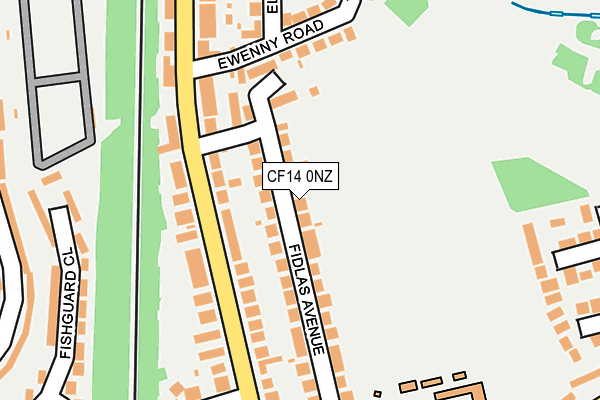 CF14 0NZ map - OS OpenMap – Local (Ordnance Survey)