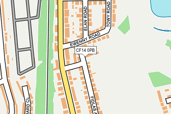 CF14 0PB map - OS OpenMap – Local (Ordnance Survey)