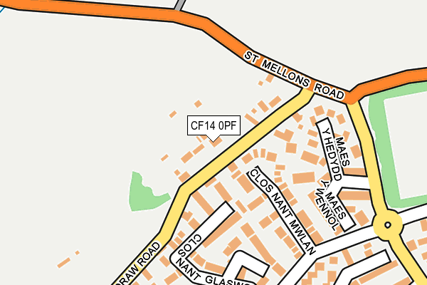 CF14 0PF map - OS OpenMap – Local (Ordnance Survey)