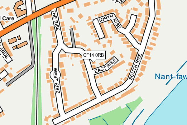 CF14 0RB map - OS OpenMap – Local (Ordnance Survey)