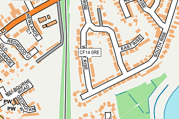 CF14 0RE map - OS OpenMap – Local (Ordnance Survey)