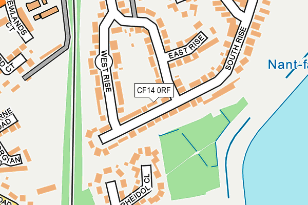 CF14 0RF map - OS OpenMap – Local (Ordnance Survey)