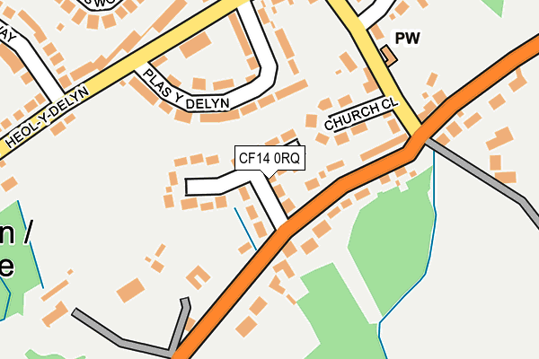 CF14 0RQ map - OS OpenMap – Local (Ordnance Survey)