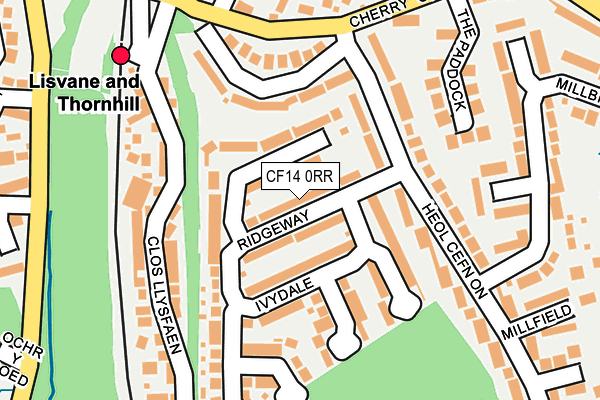 CF14 0RR map - OS OpenMap – Local (Ordnance Survey)