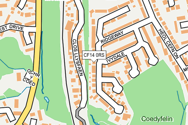 CF14 0RS map - OS OpenMap – Local (Ordnance Survey)